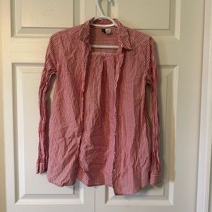 H&M red and white striped button down